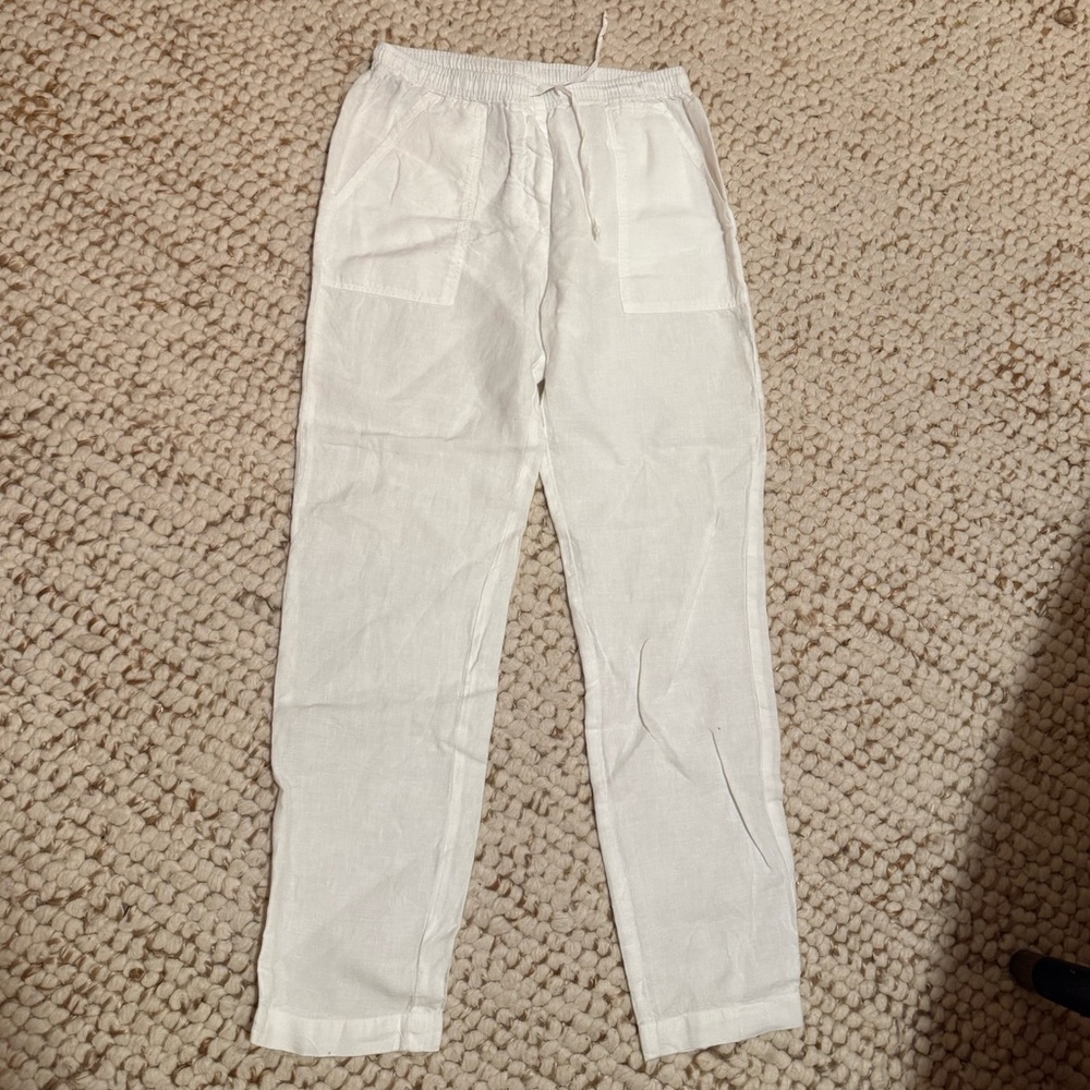 Hartford Women's White 100% LINEN Beach Pants